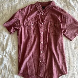 Retrofit Maroon Casual Button-Down Shirt
